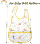 Baby bibs Waterproof Toddler bib - Feeding bib with Pocket for Infant Boy Girl Washable 6-36M by TinyTreasures Baby Boutique