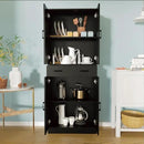 Black Kitchen Pantry, 71" Tall Storage Cabinet with Doors and Drawer for Kitchen, Hallway, Office by CozyNest Decor
