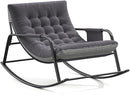 Oversized Rocking Chair with Cushion, Indoor Outdoor Lounge Patio Recliner Rocker with Armrests, Supports 330 lbs, Comfortable Papasan Chair for Bedroom, Living Room, Porch, Garden -Grey by TinyTreasures Baby Boutique