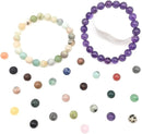 8mm Natural Round Stone Beads About 480pcs Genuine Real Healing Crystal Stones Beading Loose Gemstone DIY for Bracelet Jewelry Making Kit(24 Color A) by TinyTreasures Baby Boutique