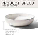 Made In Cookware - Serving Bowl - White With Navy Rim - Porcelain - Crafted in England by CozyNest Decor
