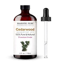 Majestic Pure Cedarwood Essential Oil with Glass Dropper - Huge 4 Fl Oz - 100% Pure and Natural Cedarwood Oil - Premium Grade Essential Oils for Diffuser, Aromatherapy, Soap and Candle Making by CozyNest Decor