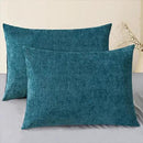 CaliTime Throw Pillow Covers Decorative 20 X 26 Inches Pack of 2 Cozy Chenille Standard Pillow Shams Cases for Couch Sofa Bed Living Room Home Ocean Blue by CozyNest Decor