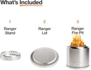 Solo Stove Ranger Essential Bundle | Ideal for 2–4 People | Smokeless Wood Burning Fire Pit with Stand, Lid & Ash Pan | Portable Outdoor Camping Stove, Stainless Steel, 15.25" H x 15" D by GreenHaven Gardens