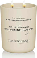 M&SENSE Natural Soy Candle| Pink Jasmine Blossom | 16.6 oz, 95H Burn | Minimalist Scented Candle for Relaxation, Gifting, Home Décor | for Bedroom, Office, Party Large by CozyNest Decor