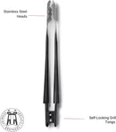 Schmidt Brothers - BBQ Carbon 6, 4-Piece Grilling Accessory Set, Full-Forged Stainless Steel Grilling Utensils Including Spatula, Fork, Basting Brush, and Tongs with All Wood Handles by GreenHaven Gardens