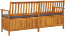 vidaXL Acacia Wood Outdoor Storage Bench Deck Box with Cushion - Solid Wood Patio Furniture, Brown/Dark Gray, 66.9"x24.8"x33.1" by CozyNest Decor