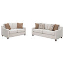 Mahaffey - 2 Piece Track Arm Living Room Set - Beige by HouseOfZazla