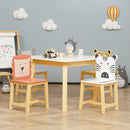 Kids Table and Chair Set, 5-Piece with Animal Designs