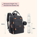 BabbleRoo Diaper Bag Backpack - Baby Essentials Travel Tote - Multi Function Waterproof Diaper Bag, Travel Essentials Baby Bag with Changing Pad, Stroller Straps & Pacifier Case - Unisex, Black by TinyTreasures Baby Boutique
