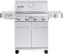 Monument Grills Larger 4+2 Burner Propane Gas Grills Stainless Steel Cabinet Style with Side & Side Sear Burners, Built-In Thermometer, and Knob Controls by GreenHaven Gardens