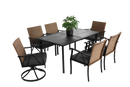 7 Piece Patio Dining Set with Outdoor Wicker Furniture by HouseOfZazla