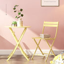 3 Piece Patio Bistro Set Of Foldable Round Table And Chairs by HouseOfZazla