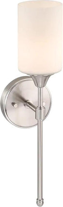 XiNBEi Lighting Wall Light 1 Light Wall Sconce with Glass, Bath Vanity Sconce for Bathroom Bedroom & Living Room, Brushed Nickel Finish XB-W1216-BN by CozyNest Decor