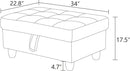 Ottoman Rectangular Storage Ottoman Bench, Faux Leather Footrest, Coffee Table, Stool Footstool with Hinged Lid for Living Room, Bedroom, Entryway, White&Black, 34"x22.8"x17.5" by CozyNest Decor