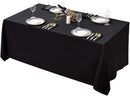 Surmente Black Tablecloth 90 x 132-inch Rectangular Polyester Table Cloth for Weddings, Banquets, or Restaurants by CozyNest Decor