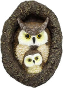 Owl Mom and Owlet Tree Hugger, Outdoor Garden Sculpture Tree Faces, Owl Bird Garden Resin Statue, Tree Peeker Ornament, Durable & Waterproof, Decorations Gardening Presents for Housewarming Birthday by GreenHaven Gardens