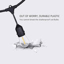 48FT Outdoor String Lights LED Heavy-Duty Waterproof Patio Lights with 16 Shatterproof Plastic 2200K Warm White Bulbs for Patio Gazebo Pergola Cafe Market Bistro by CozyNest Decor