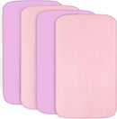4-Pack Fitted Crib Sheets for Boys and Girls - Breathable, Soft Microfiber Baby Sheets in Pink and Violet by TinyTreasures Baby Boutique