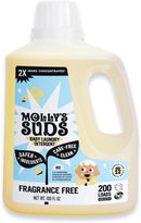 Molly's Suds Baby Liquid Laundry Detergent | Removes Formula, Poop & Spit-Up Stains | Extra Gentle for Infants, Babies, Toddlers (Fragrance Free, 200 Loads) by TinyTreasures Baby Boutique