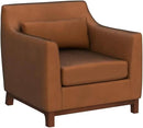 Extra Deep Accent Chair, Fabric Upholstered Comfy Reading Armchair for Living Room, Bedroom Single Seat Sofa Chair with Wood Base, Curry by CozyNest Decor