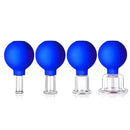 4 Size Facial Cupping Therapy Set Glass, Eye Face Vacuum Massage Anti Cellulite Cup - Silicone Cupping Massage Therapy, for Beauty Body Cup Fascia Massager(Softcover-Blue) by CozyNest Decor