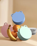 Baby Suction Bowls with Lids 4-Pack, 2-in-1 Stainless Steel 304 Toddler Bowl & Removable Silicone Suction Kids Bowl Plate Set Non Toxic Snack Dishes for Self-Feeding, Sunrise Meadow by TinyTreasures Baby Boutique