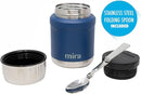 MIRA 15 oz Insulated Food Thermos for hot and cold foods - Leak-Proof Stainless Steel Container with Spoon - Hawaiian Blue by TinyTreasures Baby Boutique