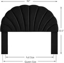 24KF Stunning Crown Design Queen Headboard, Upholstered Soft Velvet Petal Pattern Headboard Queen/Full-Black by CozyNest Decor