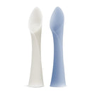 Olababy 100% Silicone Soft-Tip Training Spoon for Baby Led Weaning 2pack (Pearl/Blueberry) by TinyTreasures Baby Boutique