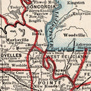 Vintage Map of Louisiana 1893