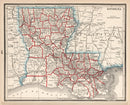 Vintage Map of Louisiana 1893