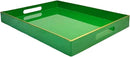 Large Decorative Tray, Emerald Green Serving Tray with Handles, Plastic Coffee Table Tray for Ottoman, Living Room, Bathroom, Decor. 15.7” x 11.8” x1.6” by CozyNest Decor