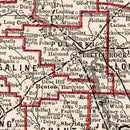 Vintage Map of Arkansas 1893
