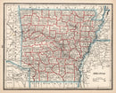 Vintage Map of Arkansas 1893