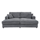Oversized Loveseat Chaise With 2 USB Ports, 2 Cup Holders And 2 Throw Pillows by HouseOfZazla