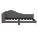 Upholstered Daybed With Headboard And Armrest, Support Legs by HouseOfZazla