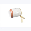 Youngs 21207 Ceramic Canister with Wood Lid and Silicon Seal, Crystal Knob and Blessing Bead Tassel Accent, 4-piece Set by CozyNest Decor