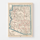 Vintage Map of Arizona 1893
