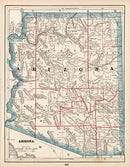 Vintage Map of Arizona 1893
