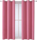 ChrisDowa Grommet Room Darkening Curtains for Bedroom and Living Room - 2 Panels Set Thermal Insulated Blackout Curtains (Pink, 38W x 45L)
