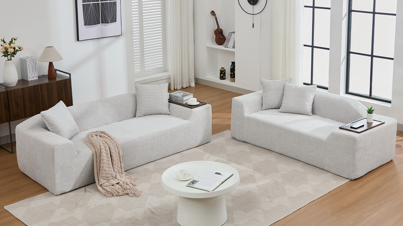 2 Piece Boucle Cloud Sofa Set, photo 6 of 10
