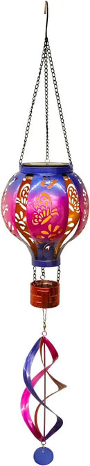 Hot Air Balloon Solar Lantern Butterfly Wind Spinners with Flickering Flame Light Hanging Solar Lantern Outdoor Waterproof Decorations for Outside Patio Garden Yard by GreenHaven Gardens