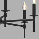 Black LED Chandeliers, Round Candle Hanging Lamp Ceiling, Modern Bedroom Chandelier Light Fixture for Kitchen Island Dining Room Living Room Farmhouse (Black-B 6Lights) by CozyNest Decor