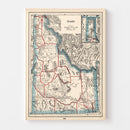 Vintage Map of Idaho 1893