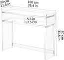 Acrylic Console Table, Entryway Table with Storage Shelves (1, 39.4 * 31.5 * 11.7) (Clear) by CozyNest Decor