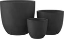 Kante 18",14",10" Dia Concrete Round Planters (Set of 3), Outdoor Indoor Large Planter Pots with Drainage Hole and Rubber Plug for Home Patio Garden, Black by GreenHaven Gardens