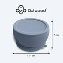 Octopod Silicone Baby Suction Bowl With Lid - Toddler & Baby Bowls, Baby Food Containers, Spill Proof Bowls For Toddlers, Suction Baby Bowls With Lids, Food Grade Silicone Bowls For Babies (Gray) by TinyTreasures Baby Boutique