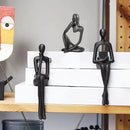 Home Decor Thinker Statue Accents, Set of 3 Thinker Sculptures Office Decor Modern Abstract Resin Decoration on Shelf Table Desk for Living Room Office Bedroom (Small Black) by CozyNest Decor