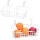 LeleCAT White Basket with hook Grid Storage Basket,Hang it behind a door or on a railing,Over the Cabinet Door,2 Pack by CozyNest Decor